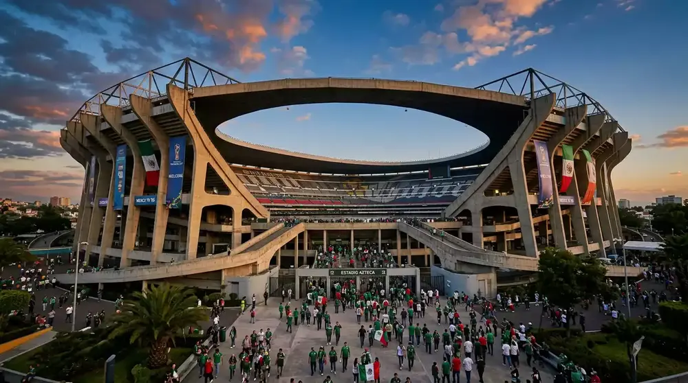 Estadio Azteca w Mexico City przygotowane do meczu otwarcia Mistrzostw Świata 2026